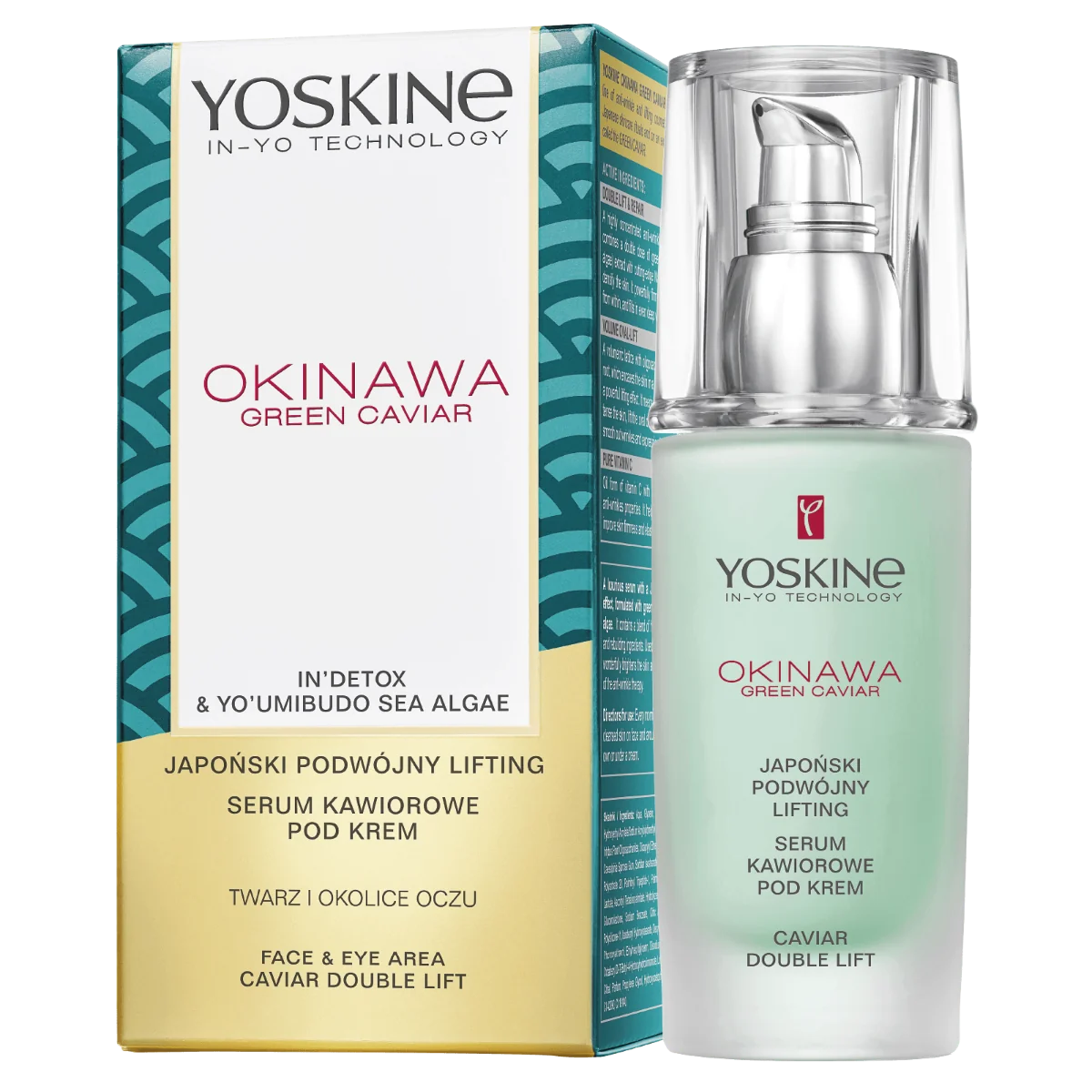 Ser dublu lift cu caviar verde pentru fata si ochi Okinawa Green Caviar, 30ml, Yoskine