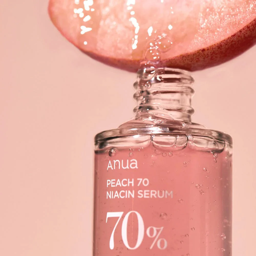 Ser de fata hidratant cu Niacinamida si 70% piersica, 30ml, Anua