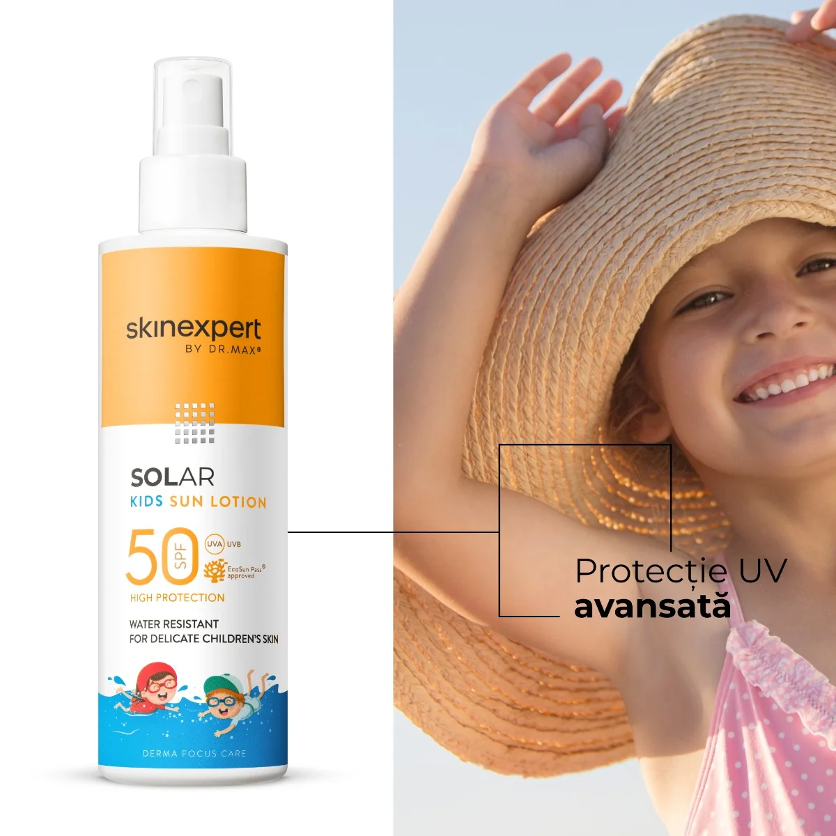Skinexpert by Dr. Max® Solar Lotiune cu protectie solara pentru copii SPF50, 200ml