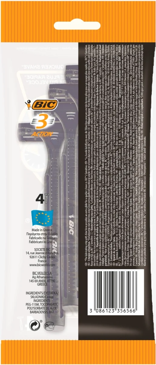 Pachet Aparat de ras Action 3, 4 bucati, BIC