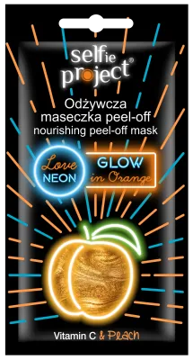 Masca exfolianta nutritiva neon cu piersica Glow in Orange, 10ml, Selfie Project
