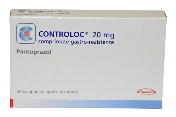 Controloc 20 mg comprimate gastro-rezistente, 30 comprimate filmate, Nycomed 