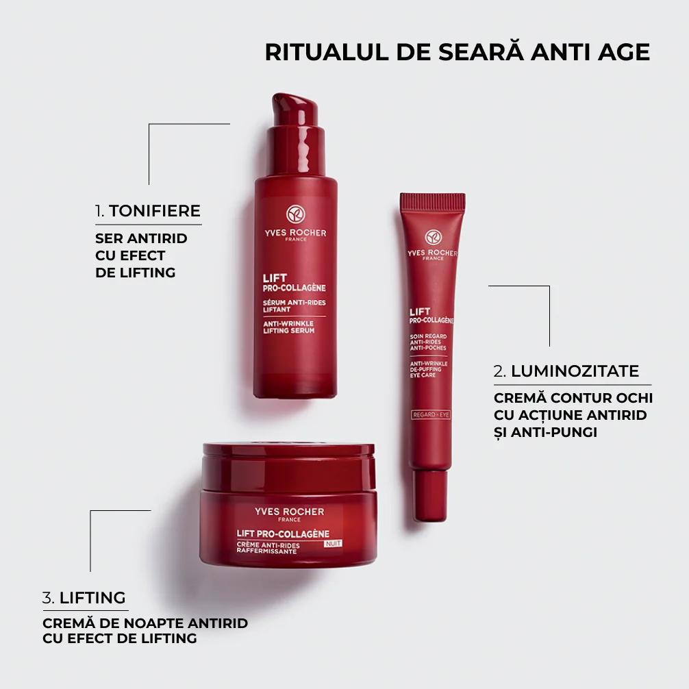 Crema de noapte cu efect de lifting Lift Pro-collagene, 50ml, Yves Rocher