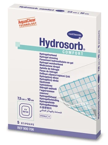 Pansament transparent cu hidrogel si structura bistratificata, 5 x 7.5cm, 5 bucati, Hydrosorb