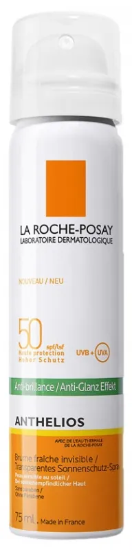 Spray cu efect matifiant invizibil pentru fata Anthelios SPF50, 75ml, La Roche-Posay