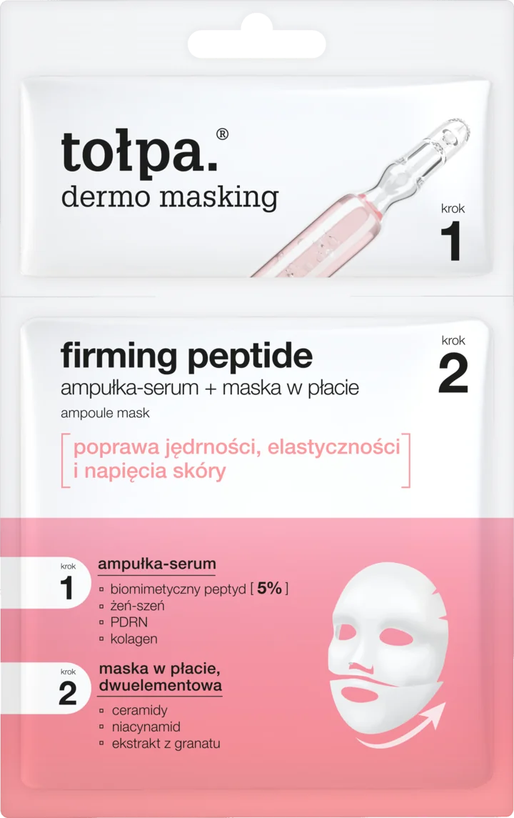 Masca-ser tip servetel in 2 pasi cu peptide pentru fermitate Dermo Masking, 1 bucata, Tolpa