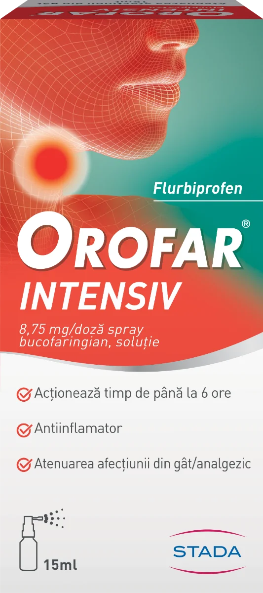Orofar Intensiv spray bucofaringian, 15ml, Stada