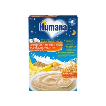 Cereale cu lapte si banana Noapte Buna de la 6 luni, 200g, Humana 