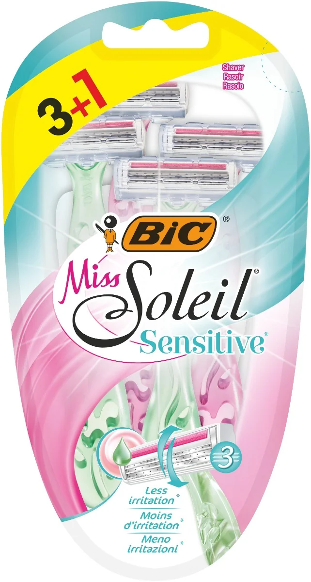 Pachet Aparat de ras Miss Soleil Sensitive, 4 bucati, BIC