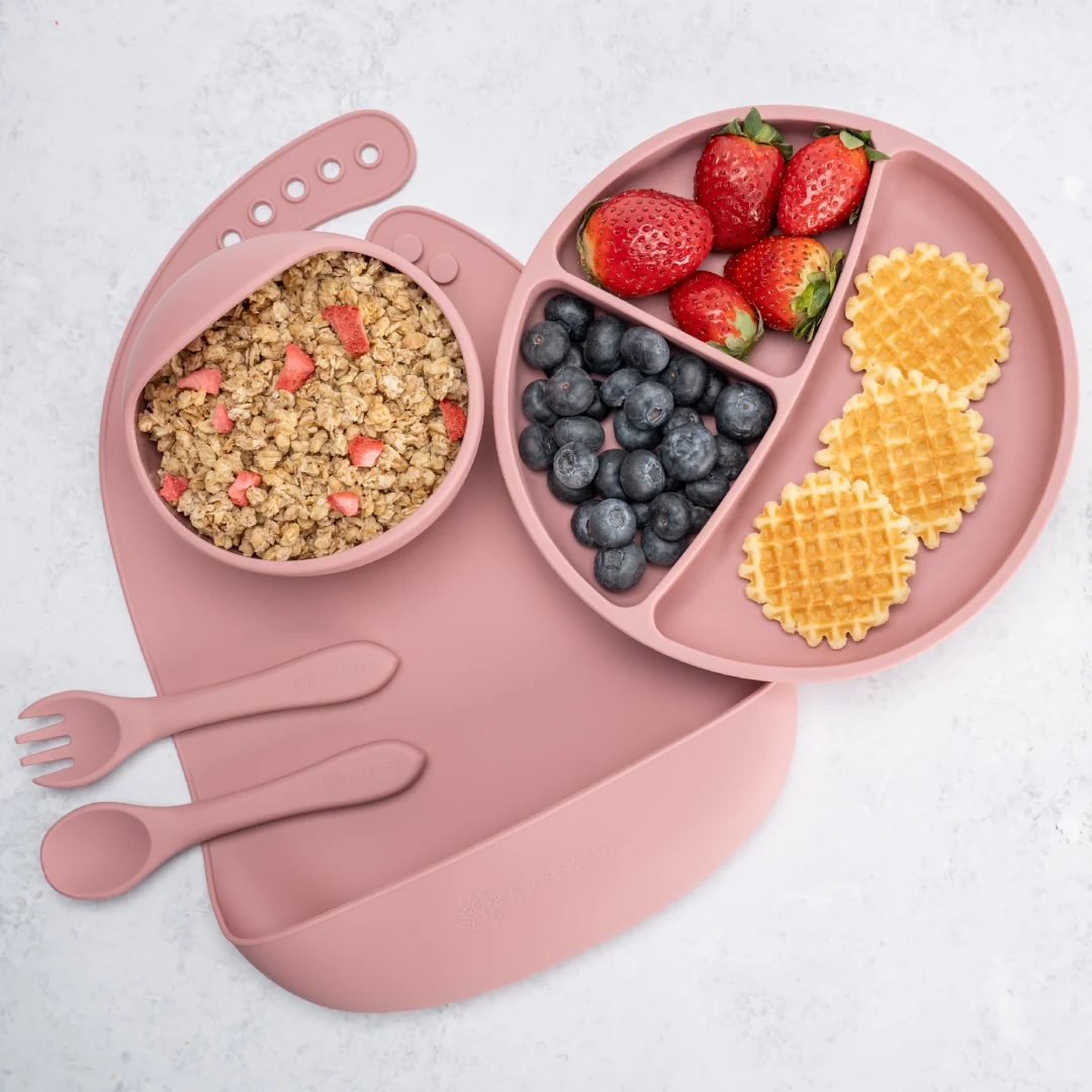 Set pentru diversificare din silicon Classic +6 luni Old Rose, 1 bucata, AppeKids