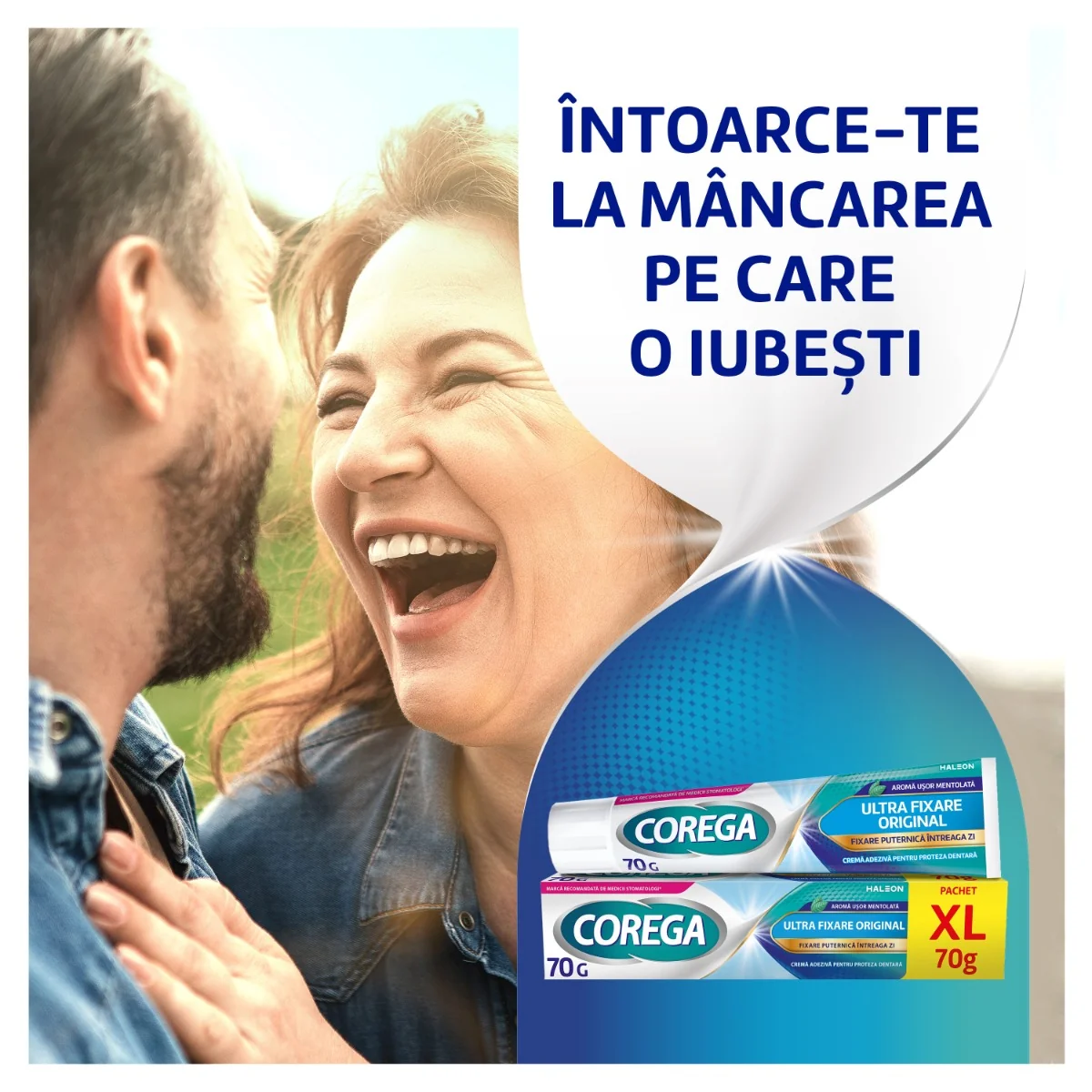 Crema adeziva pentru proteza dentara Ultra Fixare Original, 70g, Corega