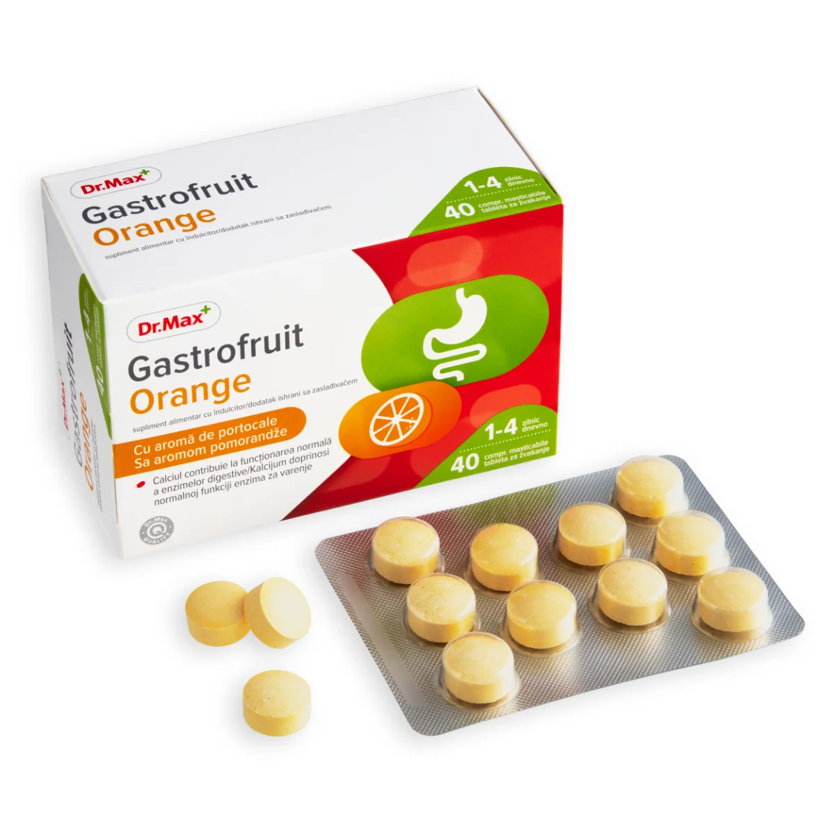 Dr. Max Gastrofruit Orange, 40 comprimate masticabile