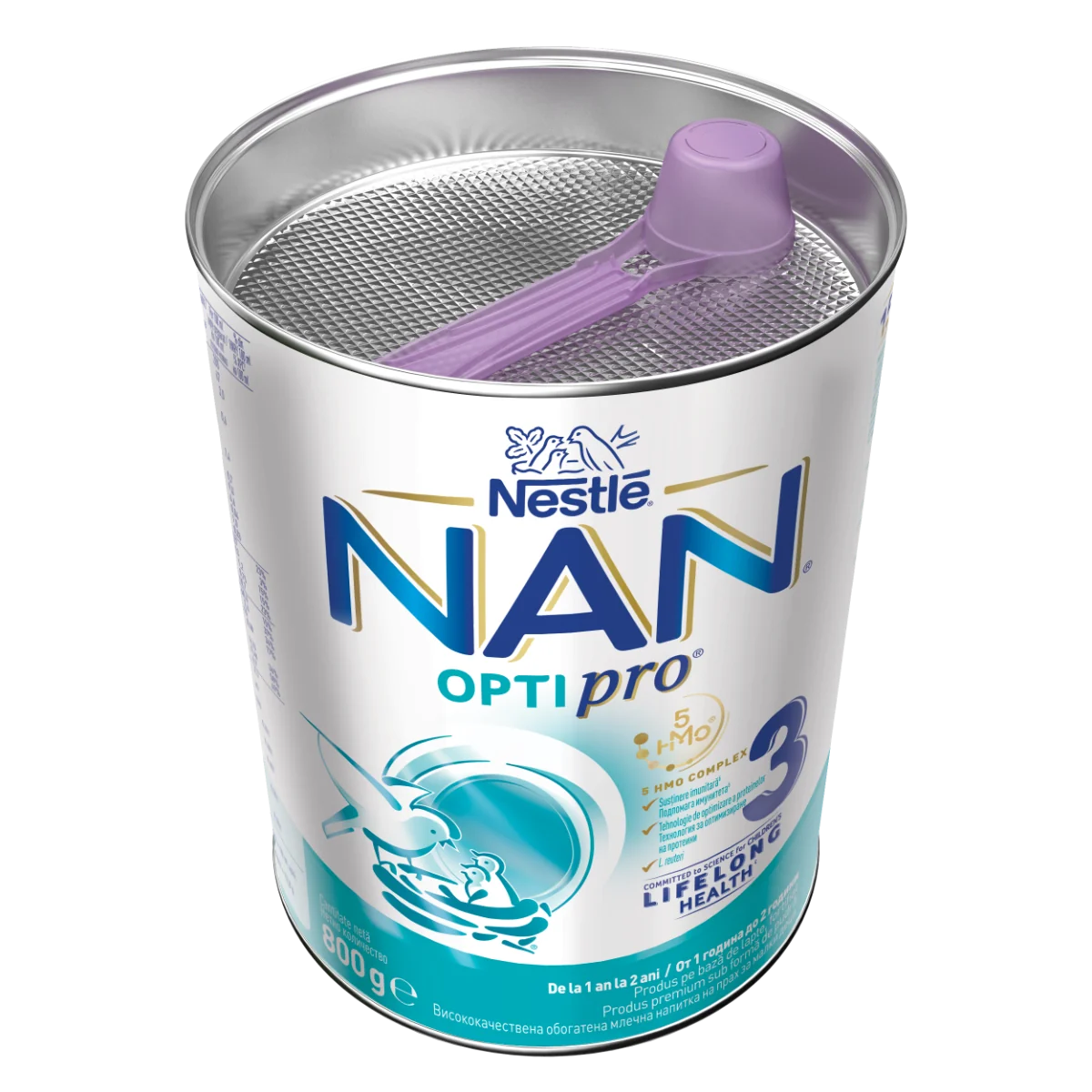 Lapte praf Nan 3 Optipro HMO +12 luni, 800g, Nestle