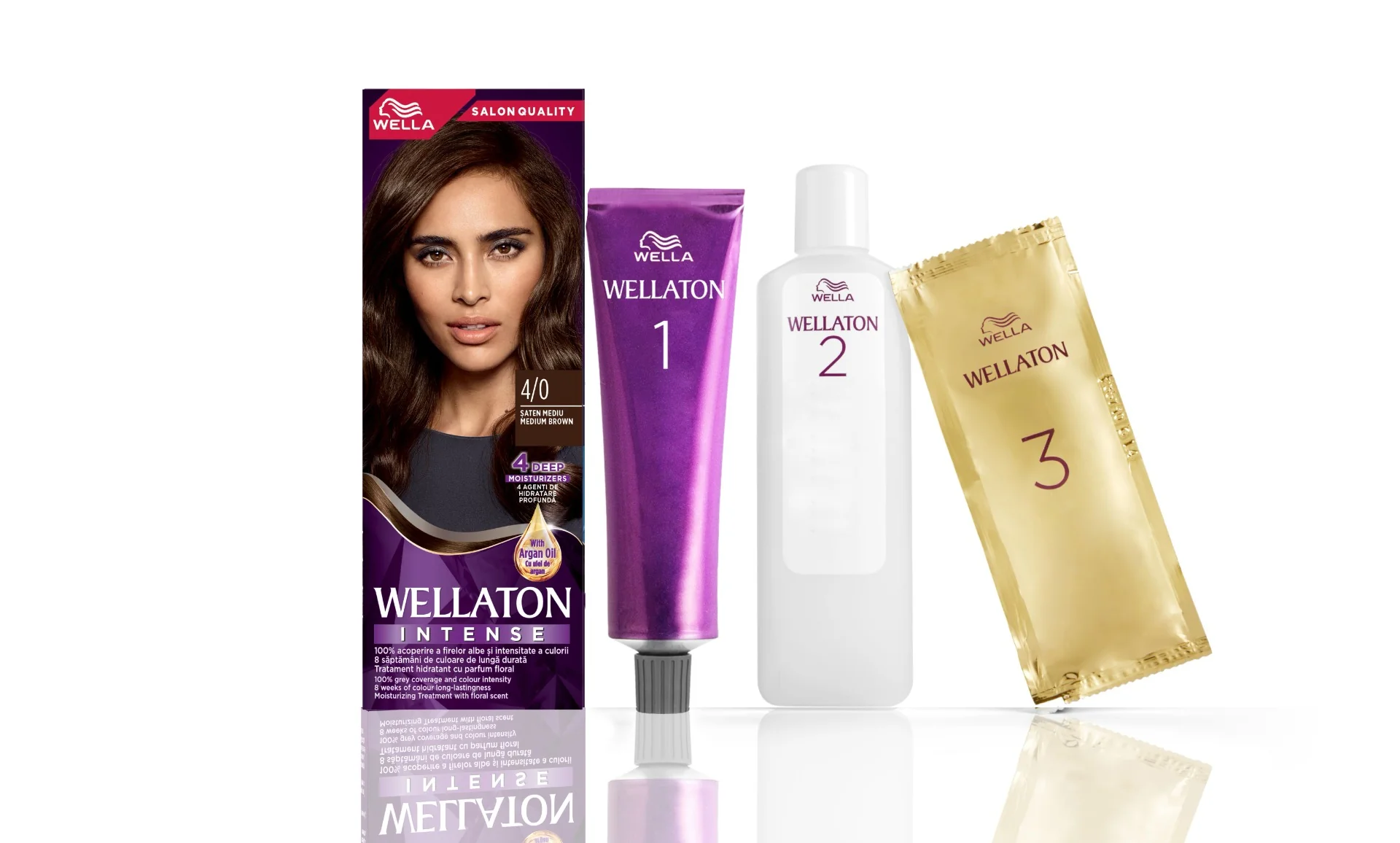 Vopsea de par permanenta Saten Mediu 4.0 Wellaton, 110ml, Wella