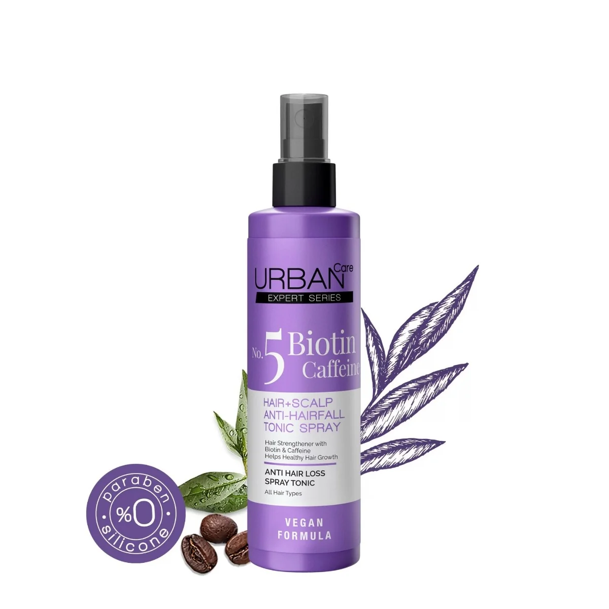 Spray tonic pentru par cu Biotina si Cafeina No. 5, 200ml, Urban Care