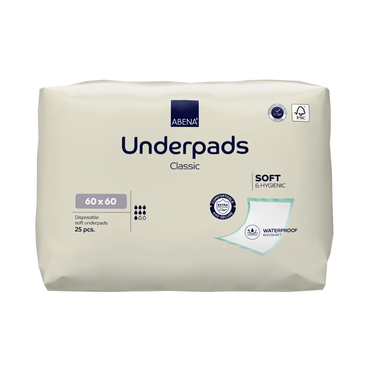 Aleze de unica folosinta Underpads Classic Soft & Confort 60x60cm, 25 bucati, Abena