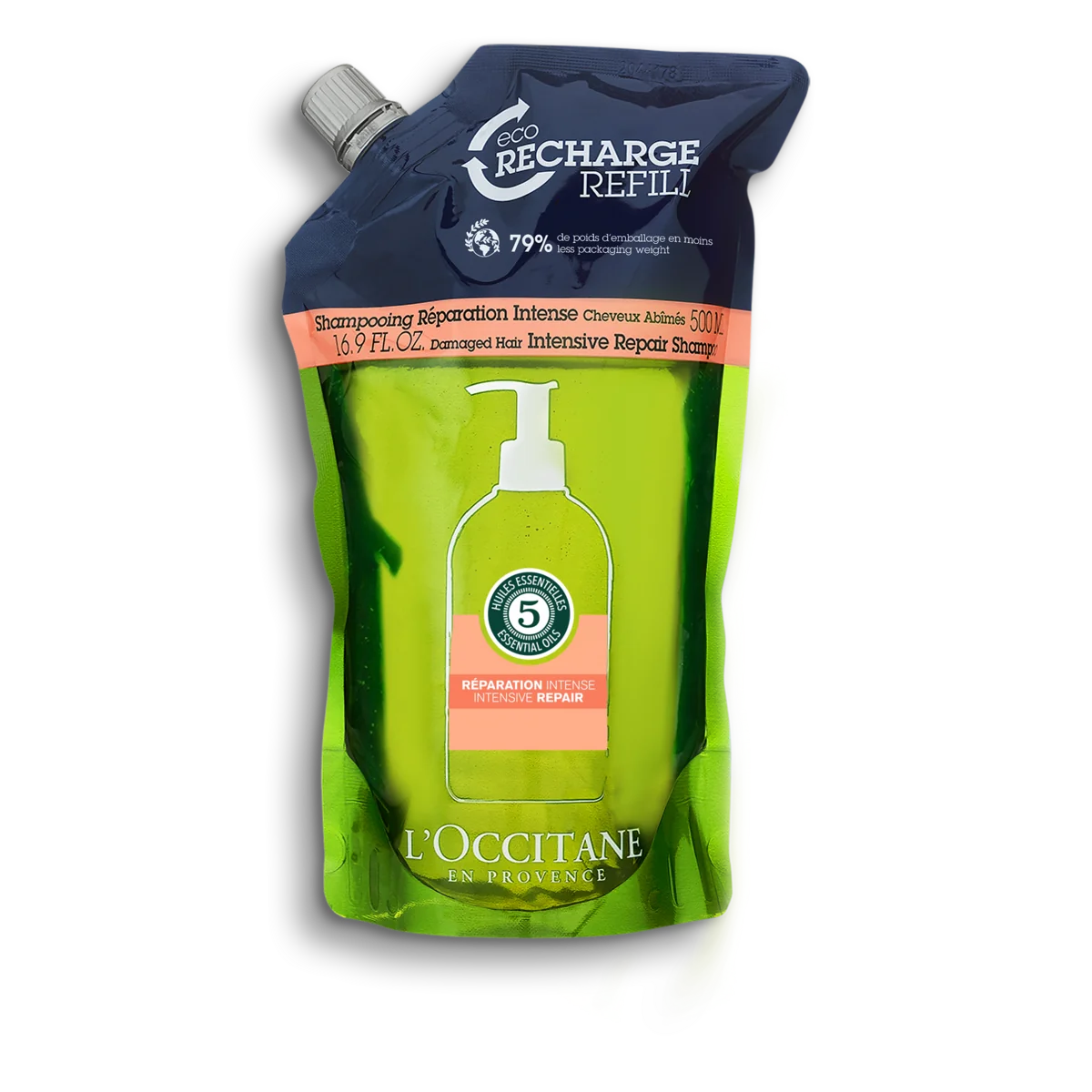Rezerva sampon pentru par cu efect reparator Aroma Intense, 500ml, L'Occitane