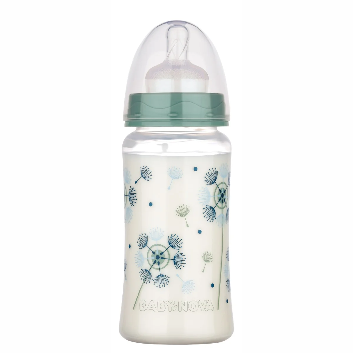 Biberon PP cu gat larg si tetina cu sistem anticolici, 300ml, Baby Nova