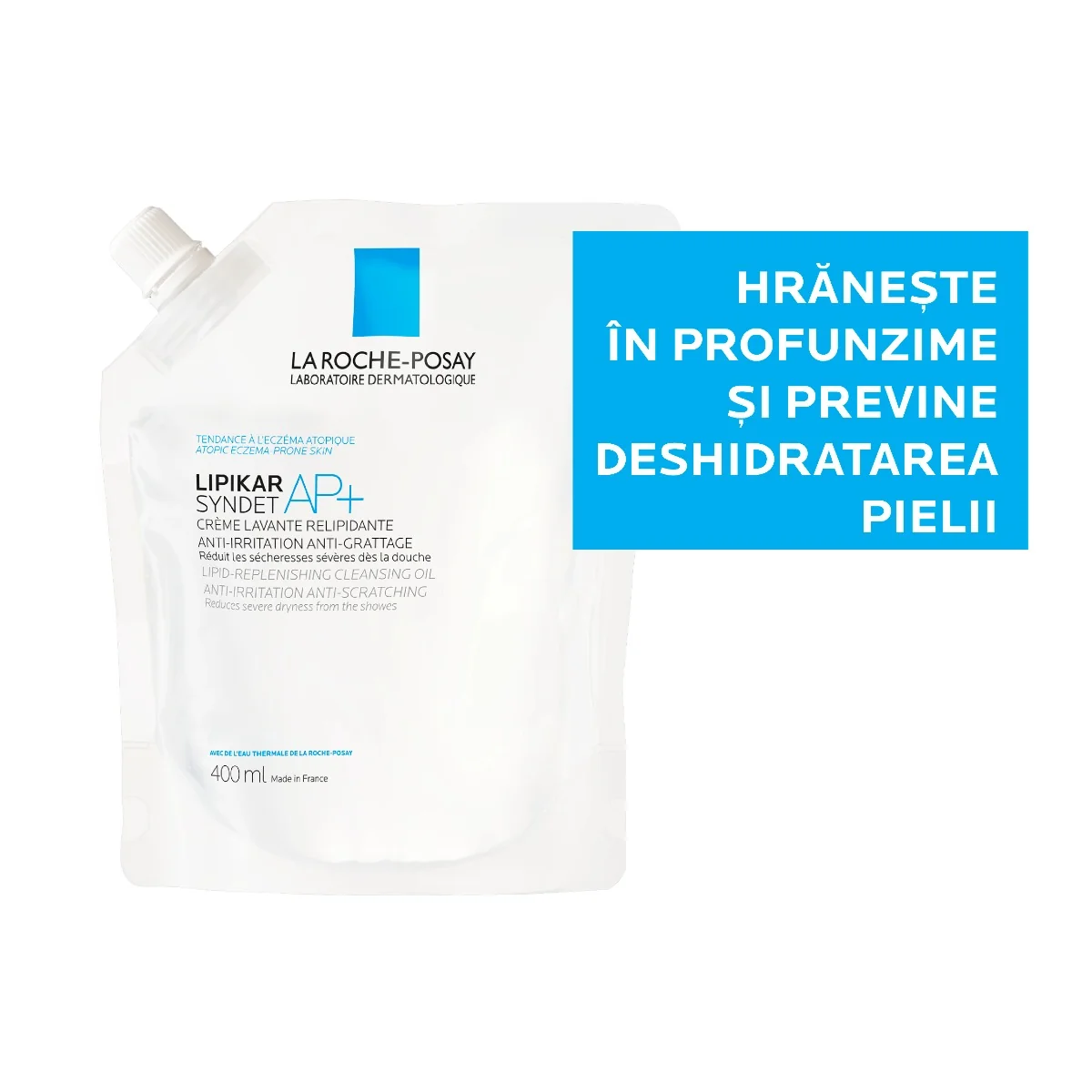 Rezerva gel de curatare pentru piele sensibila Lipikar Syndet, 400ml, La Roche-Posay