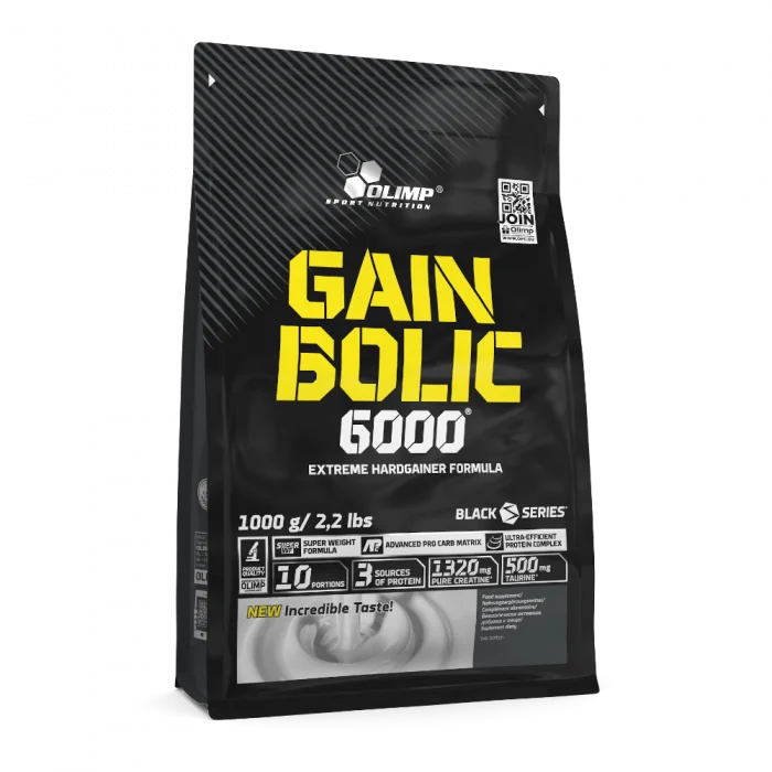 Gainer pudra proteica proteine din zer Gain Bolic 6000 Vanilie, 1kg, Olimp Sport Nutrition
