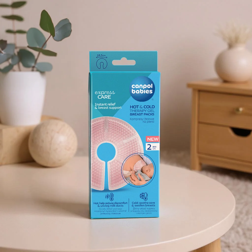 Comprese cu gel pentru sani pentru terapie calda sau rece, 2 bucati, Canpol babies