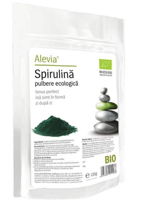 Spirulina pulbere ecologica, 125g, Alevia