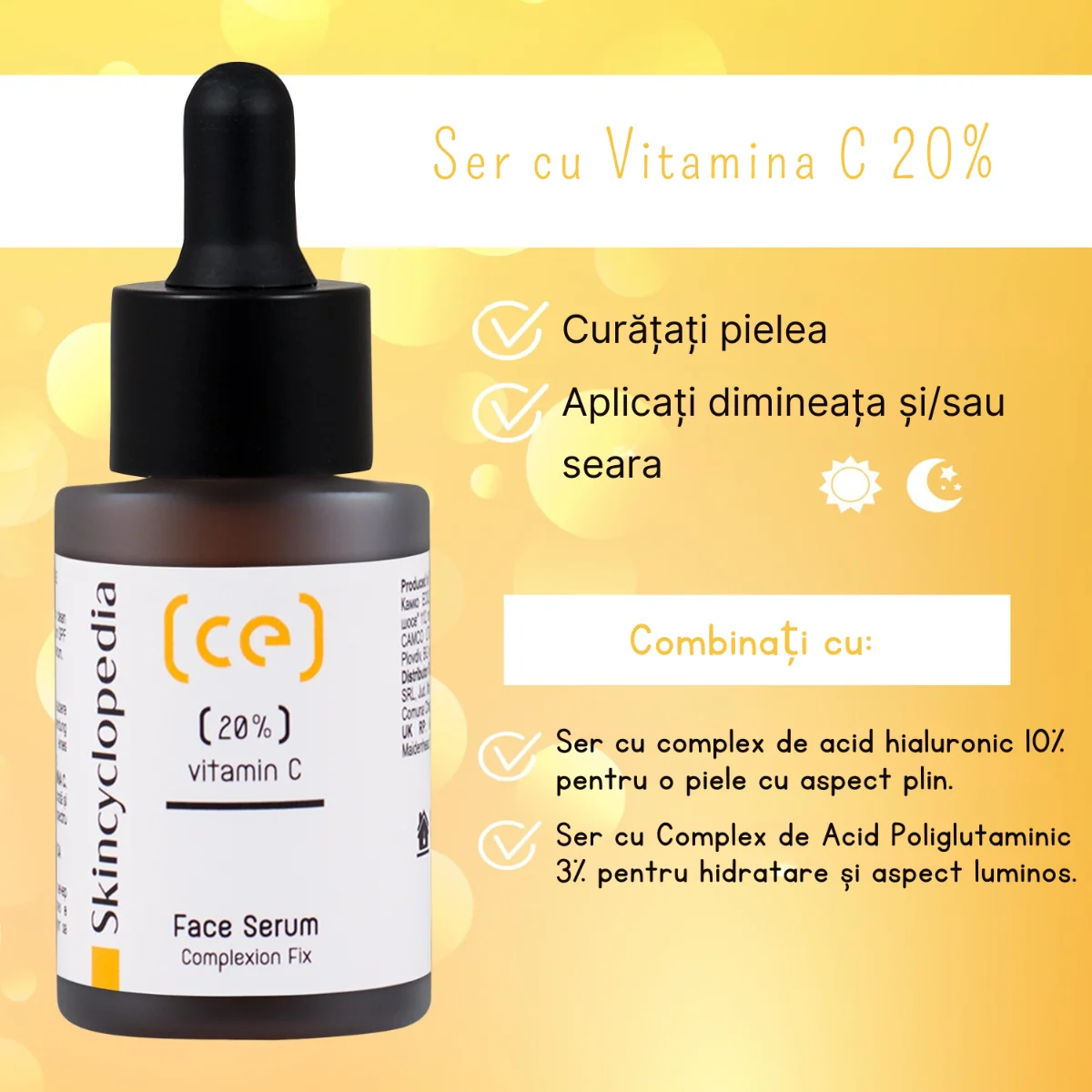 Ser facial anti-aging cu 20% vitamina C, 30ml, Skincyclopedia