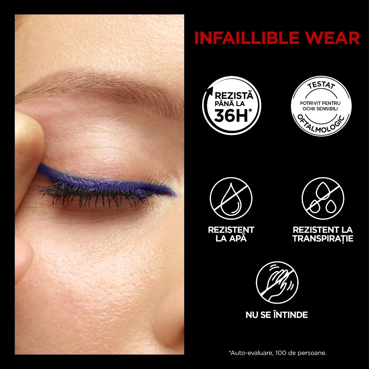 Creion mecanic de ochi gel Infaillible 36H Grip Blue Jersey, 1.2g, L'Oreal Paris