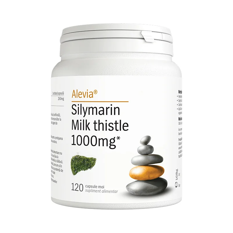 Silymarin Milk thistle 1000mg, 120 comprimate, Alevia