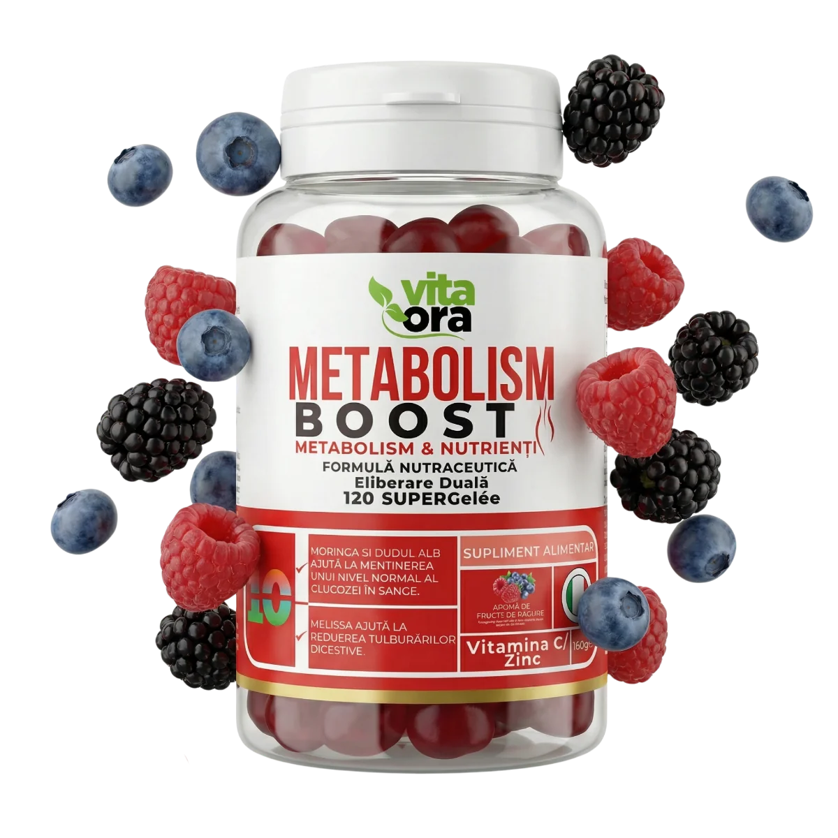  Suport pentru metabolism si energie Metabolism Boost, 120 jeleuri, Vita Ora