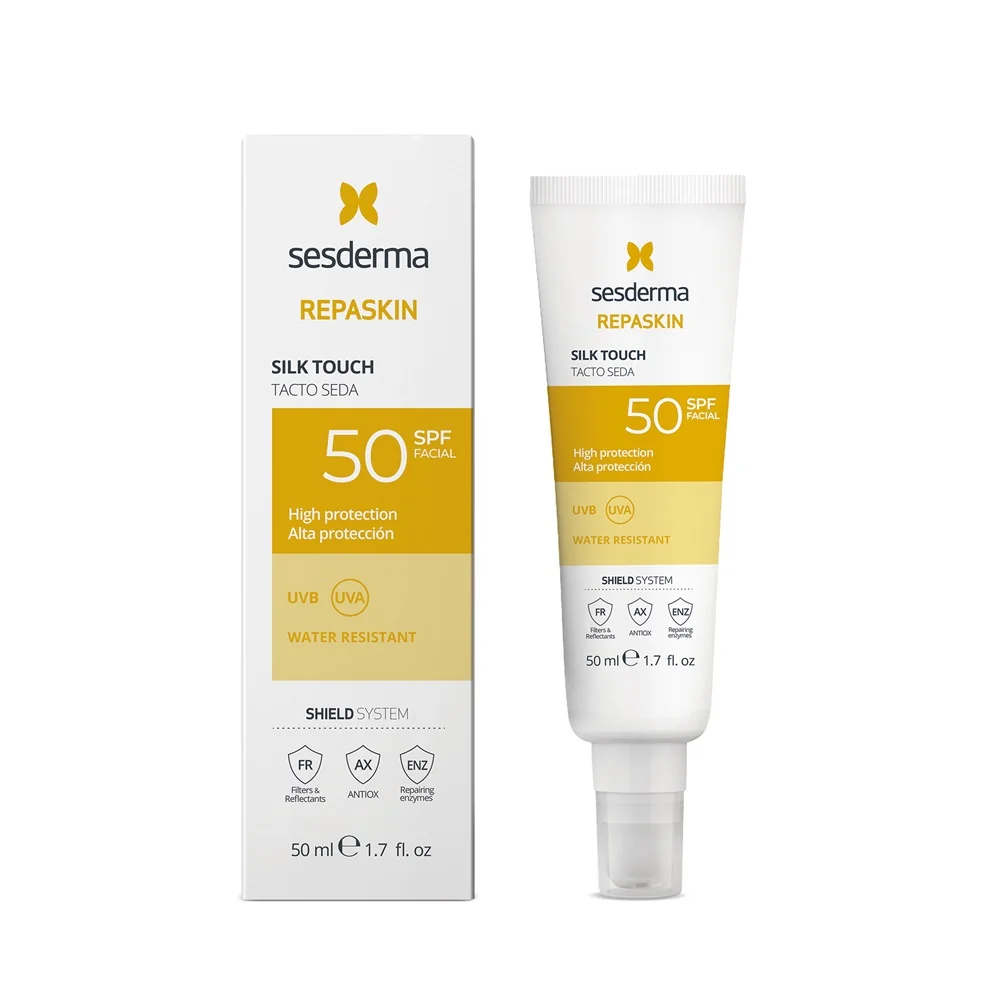 Crema pentru fata cu protectie solara SPF 50 Silk Touch Repaskin, 50ml, Sesderma
