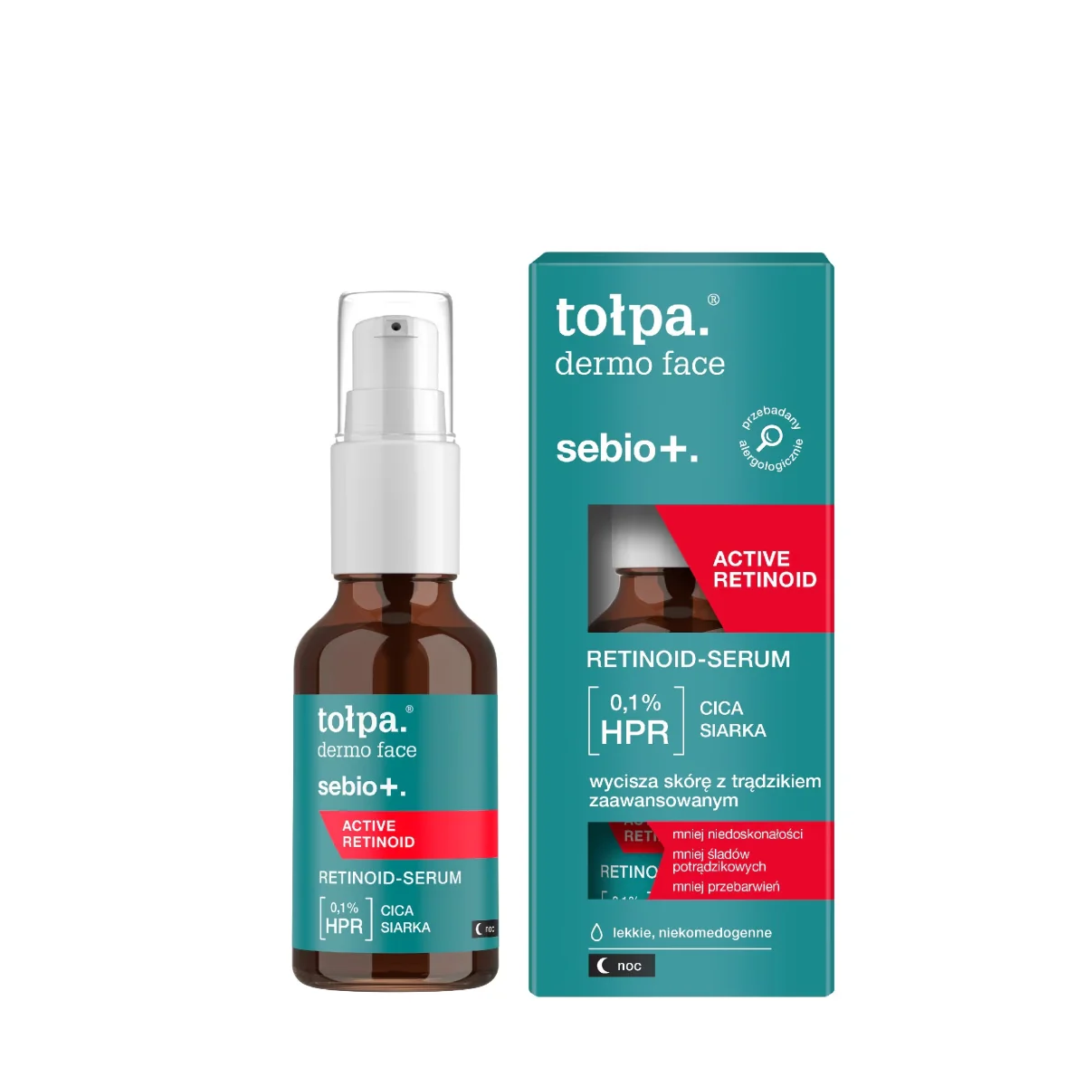 Serum cu retinoid HPR pentru ten gras si acneic Dermo Face Sebio+, 30ml, Tołpa