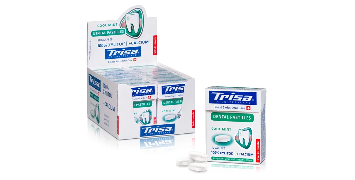 Pastile dentare cu xylitol Cool Mint, 25g, Trisa