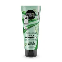 Gomaj exfoliant pentru toate tipurile de ten Avocado & Aloe, 75ml, Organic Shop