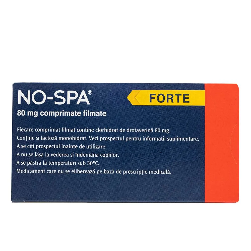 No-Spa Forte 80 mg, 24 comprimate filmate, Sanofi 