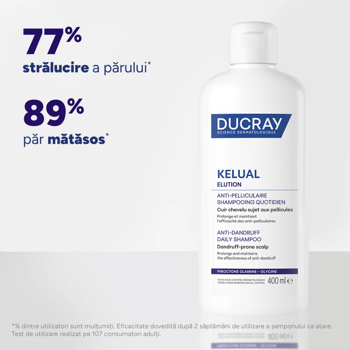 Sampon anti-matreata pentru utilizare frecventa Kelual Elution, 400ml, Ducray
