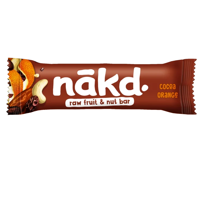 Baton cu cacao si portocala raw vegan, 35g, Nakd