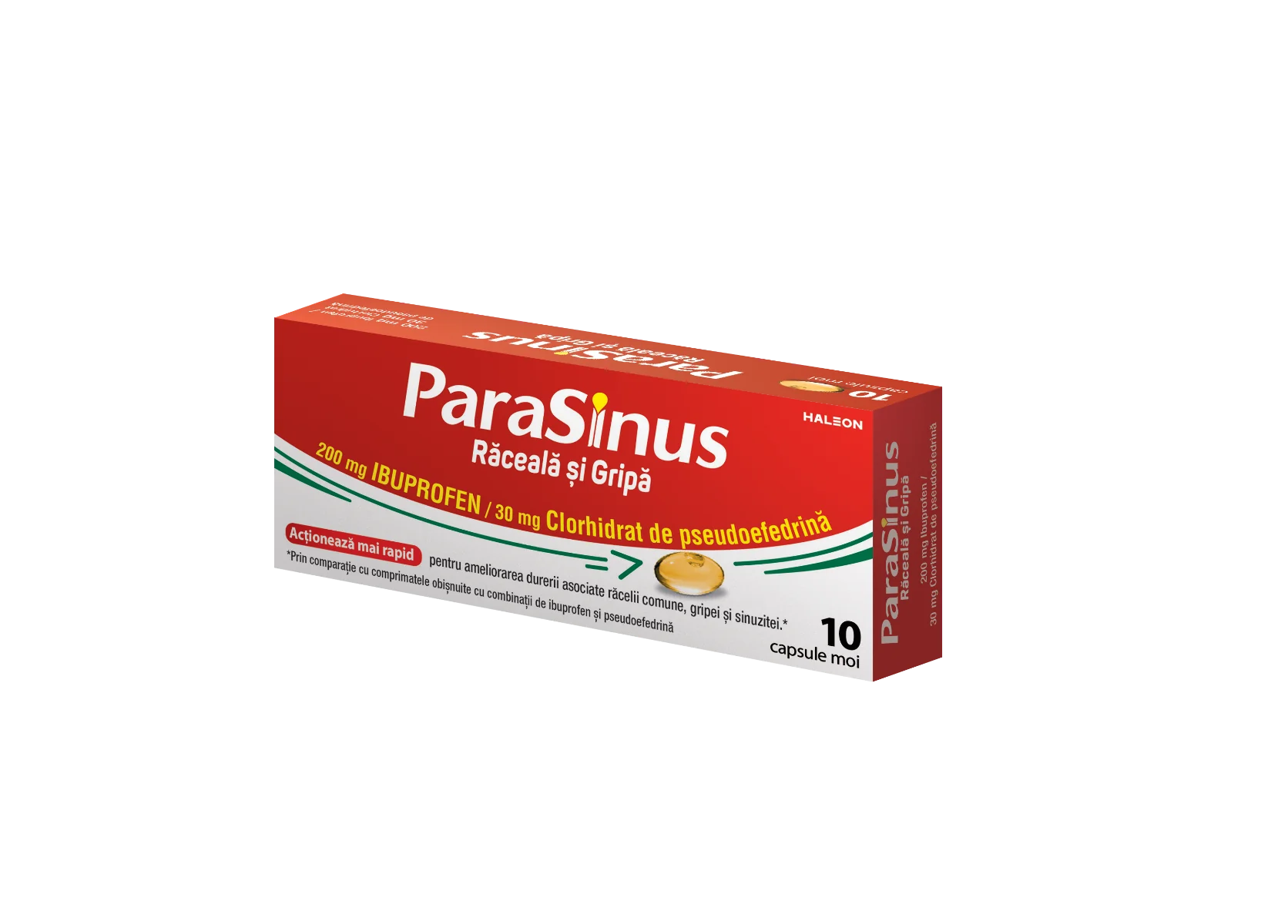 Parasinus Raceala si Gripa 200mg/30mg, 10 capsule moi, Haleon | Dr. Max ...