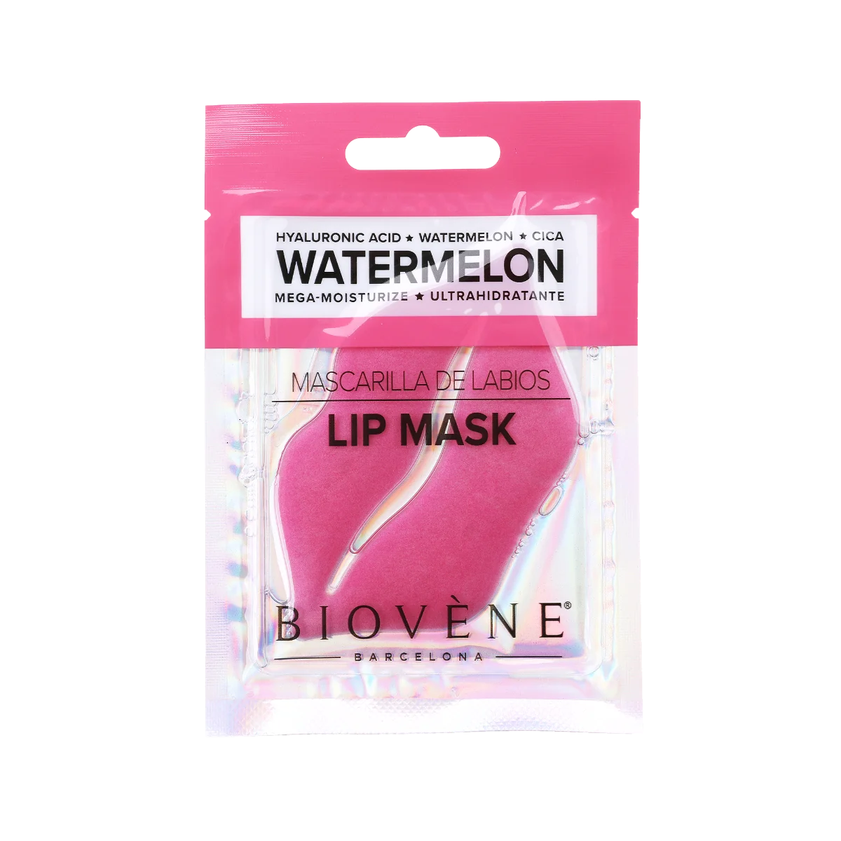 Masca de buze cu acid hialuronic si centella asiatica Watermelon Mega-Moisturize, 1 bucata, Biovene
