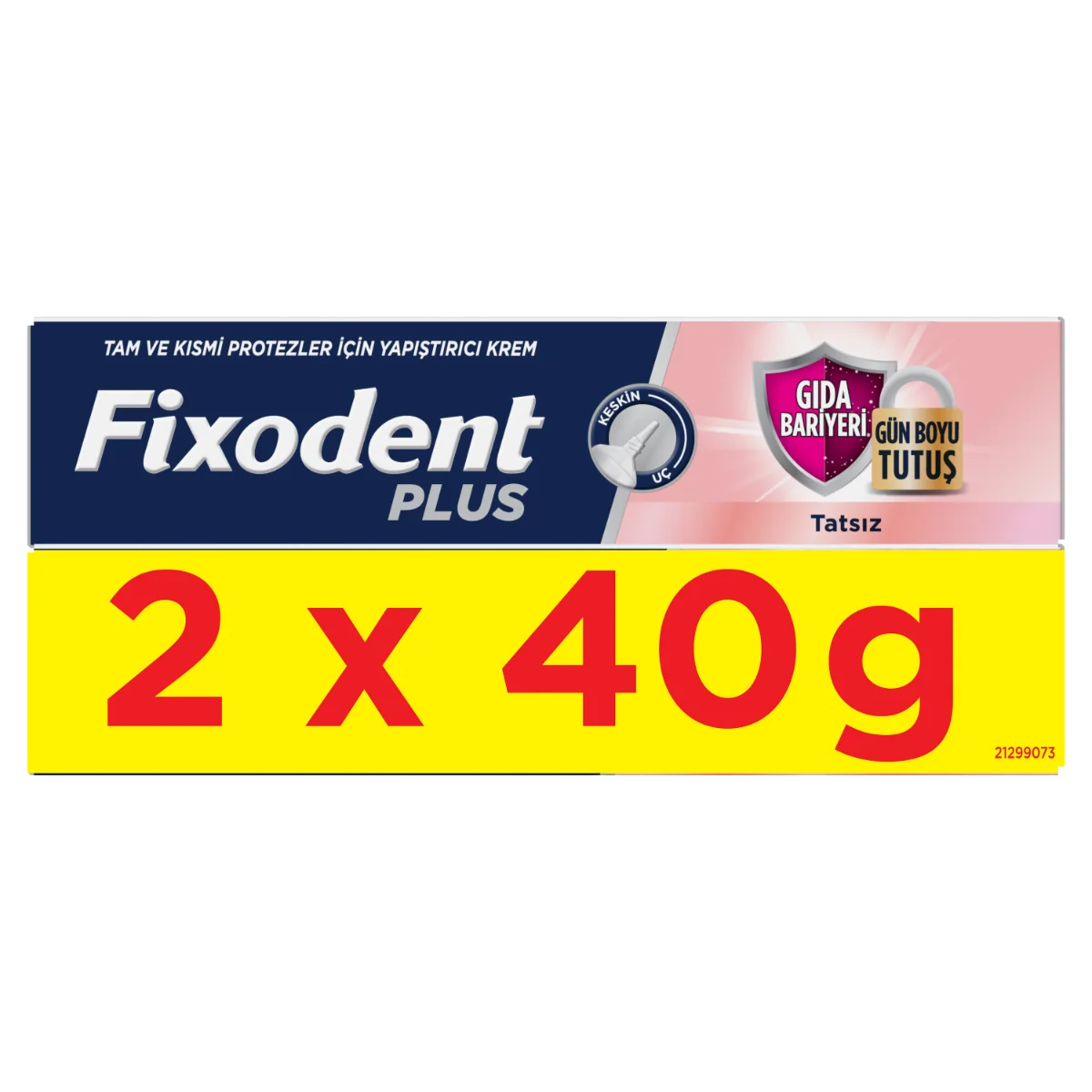 Pachet adeziv pentru proteza dentara Plus Food Barrier, 2x40g, Fixodent