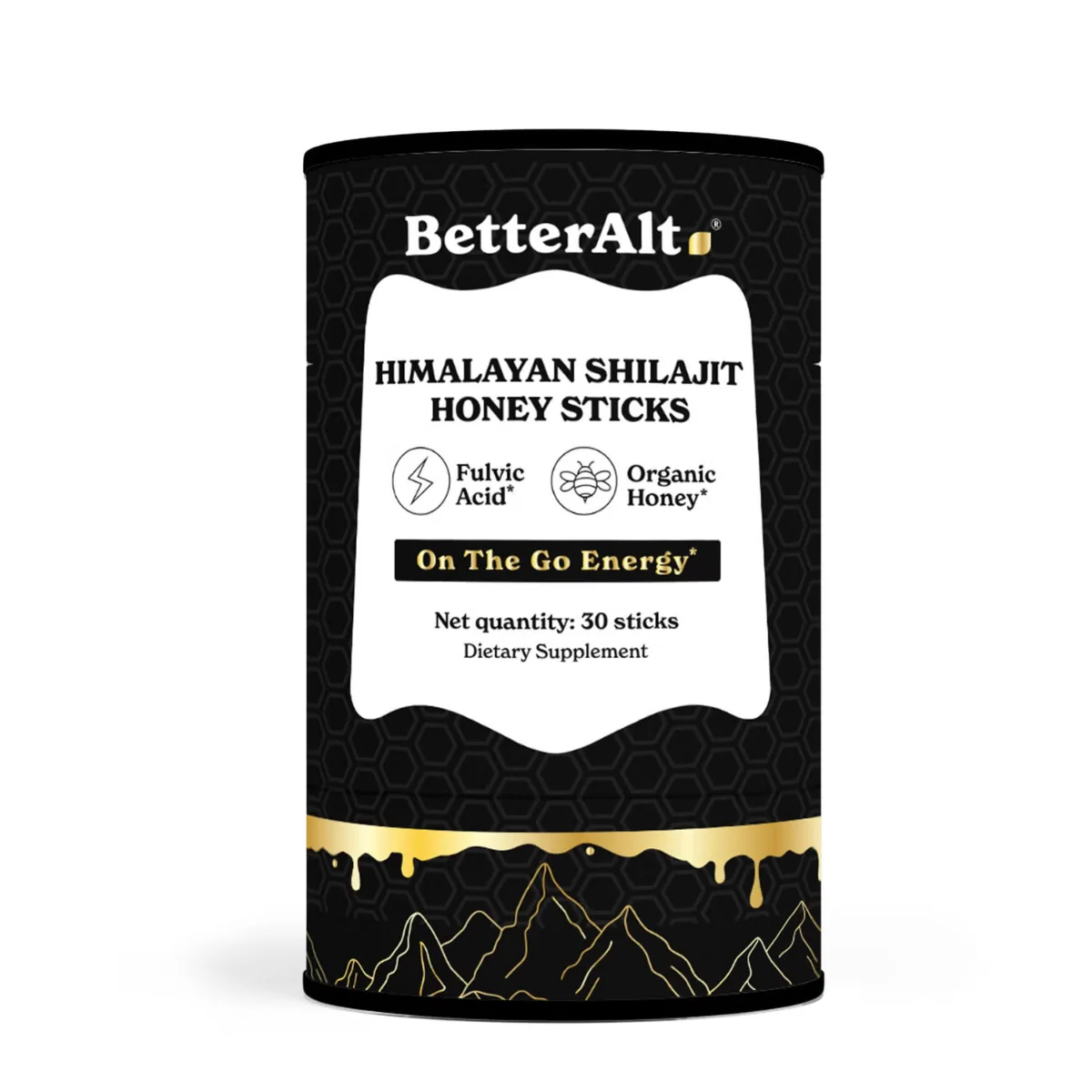 Pliculete de Shilajit din Himalaya si Miere cu 75% Acid Fulvic BetterAlt, 30 bucati, GNC