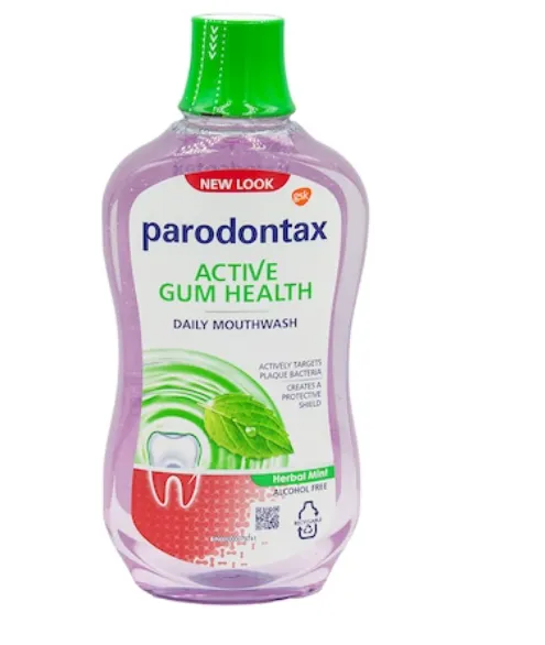 Apa de gura fara alcool Active Gum Health Herbal Mint, 500ml, Parodontax