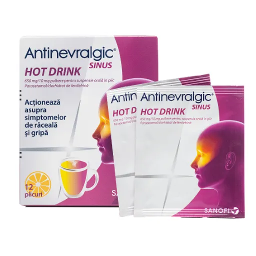Antinevralgic Sinus Hot Drink, 12 plicuri, Sanofi 