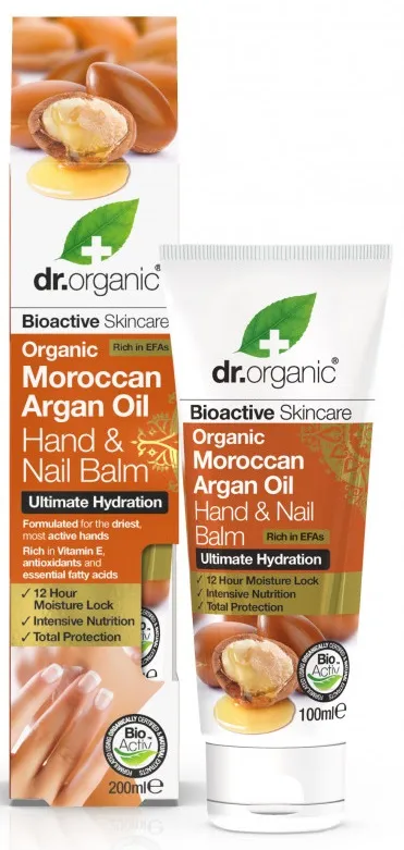 Dr.Organic Maroccan Argan Balsam pentru maini si unghii, 100ml