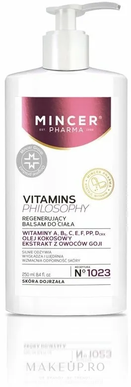 Crema de corp regeneratorare Vitamin Philosophy, 250ml, Mincer Pharma