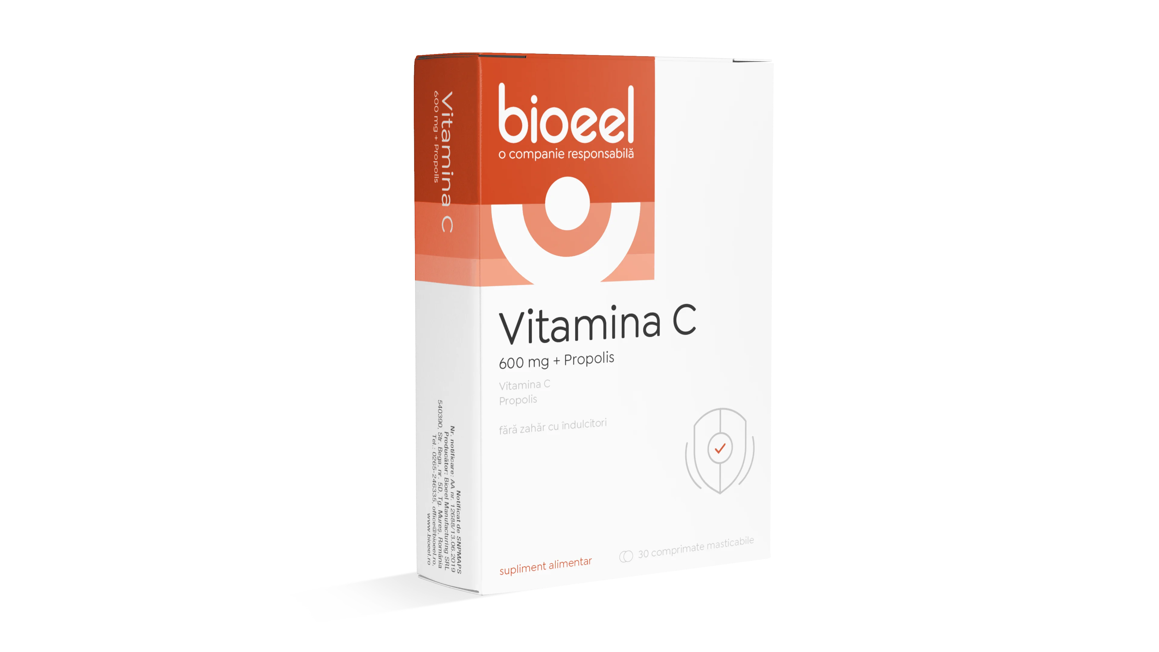 Vitamina C cu propolis 600mg, 30 comprimate, Bioeel
