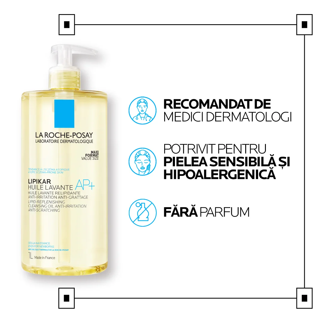 Ulei de spalare pentru pielea uscata cu tendinta atopica AP+ Lipikar, 1000ml, La Roche-Posay