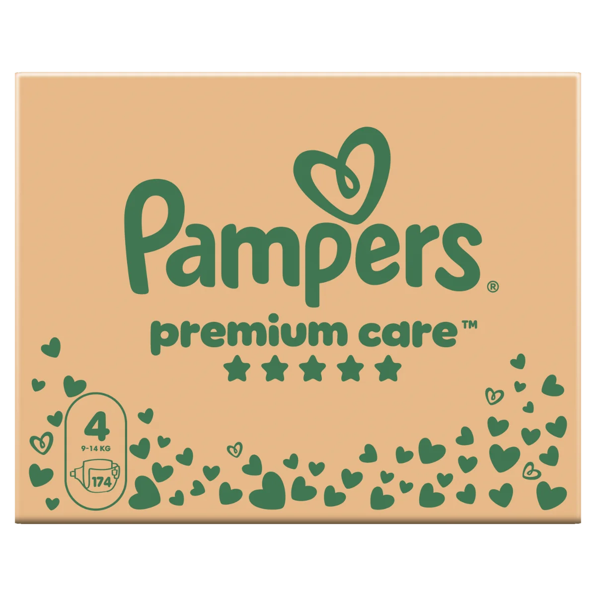 Scutece Premium Care XXL Marimea 4 pentru 9-14kg, 174 bucati, Pampers
