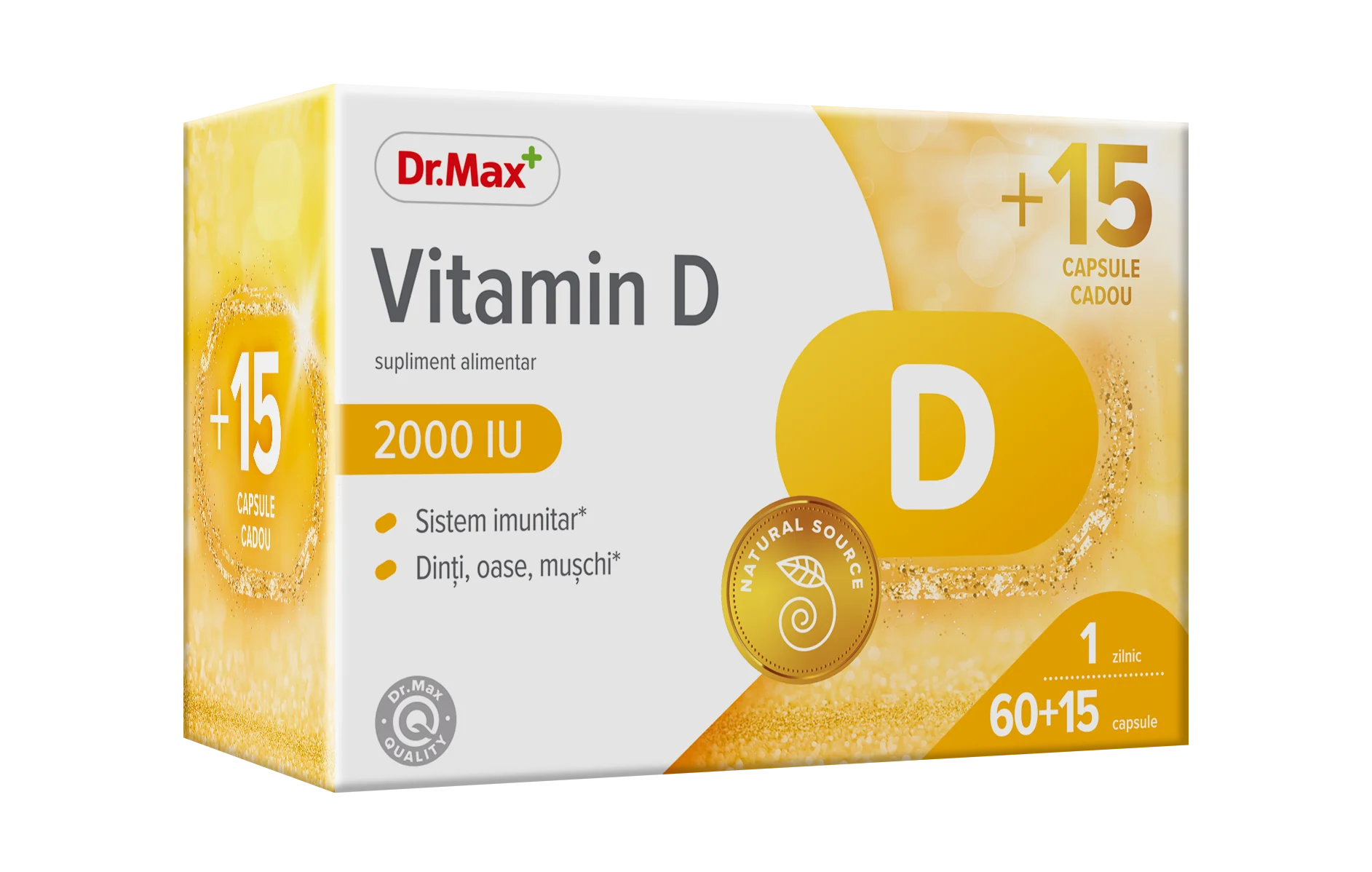 Dr.Max Vitamina D 2000UI, 60 + 15 capsule moi