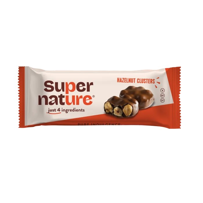 Ciocolata cu alune de padure intregi Bio, 34g, Super Nature